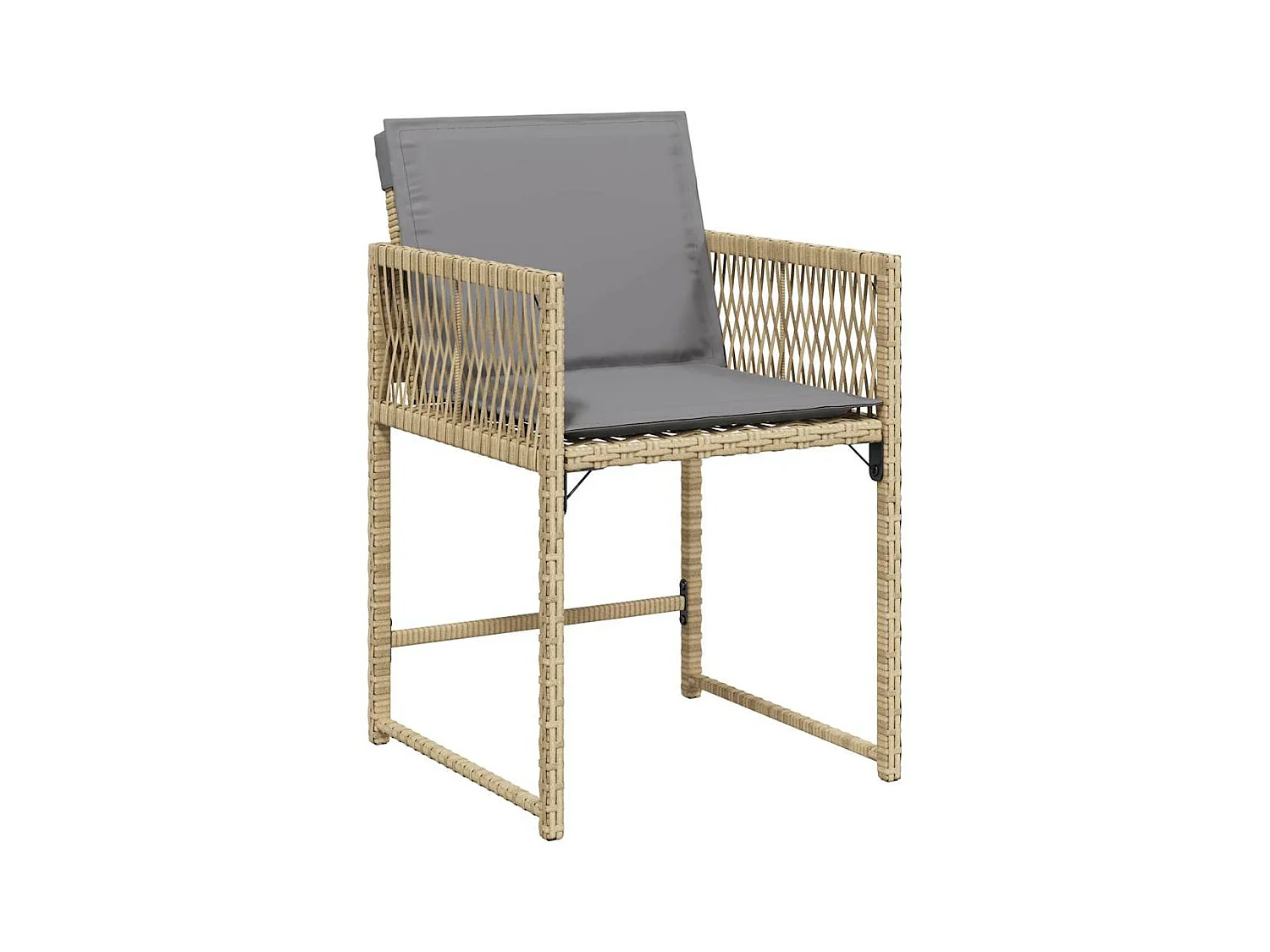 Chaises de jardin avec coussins lot de 4 mélange beige