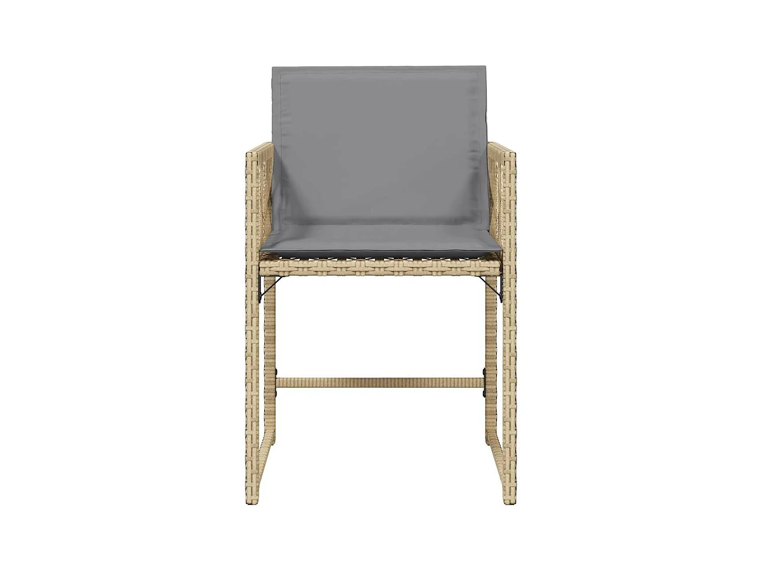 Chaises de jardin avec coussins lot de 4 mélange beige