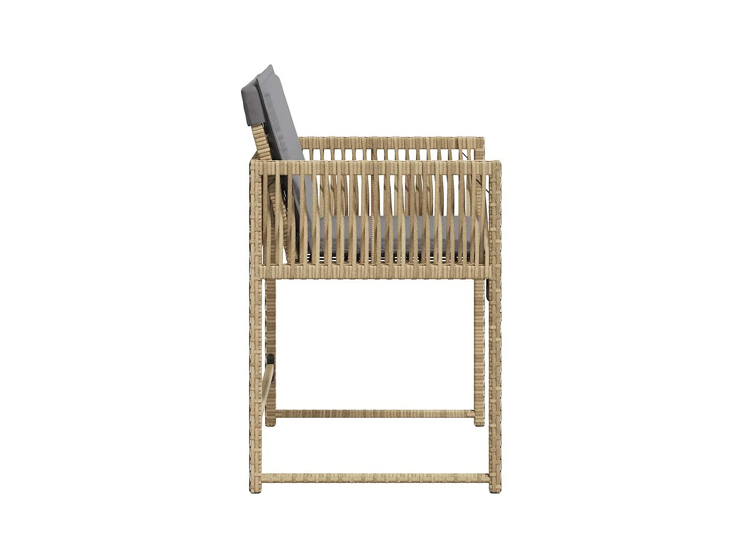 Chaises de jardin avec coussins lot de 4 mélange beige