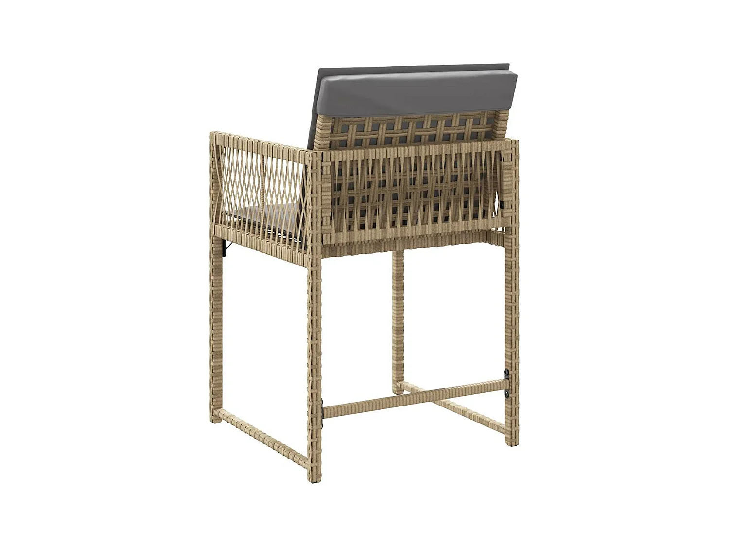 Chaises de jardin avec coussins lot de 4 mélange beige