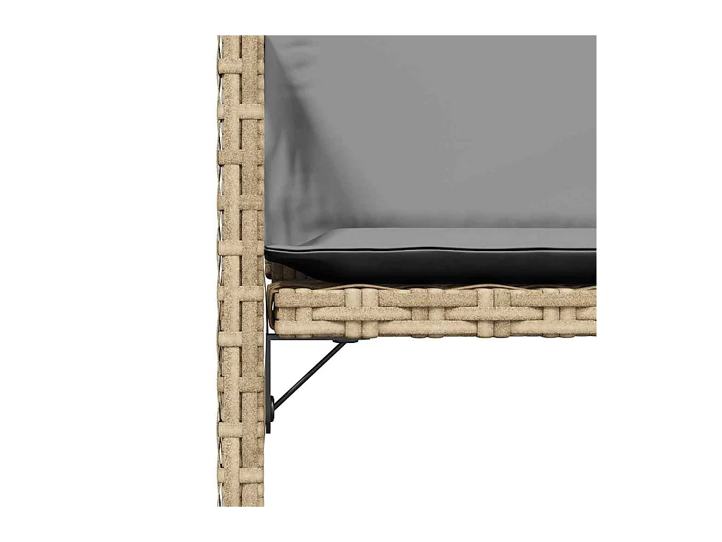 Chaises de jardin avec coussins lot de 4 mélange beige