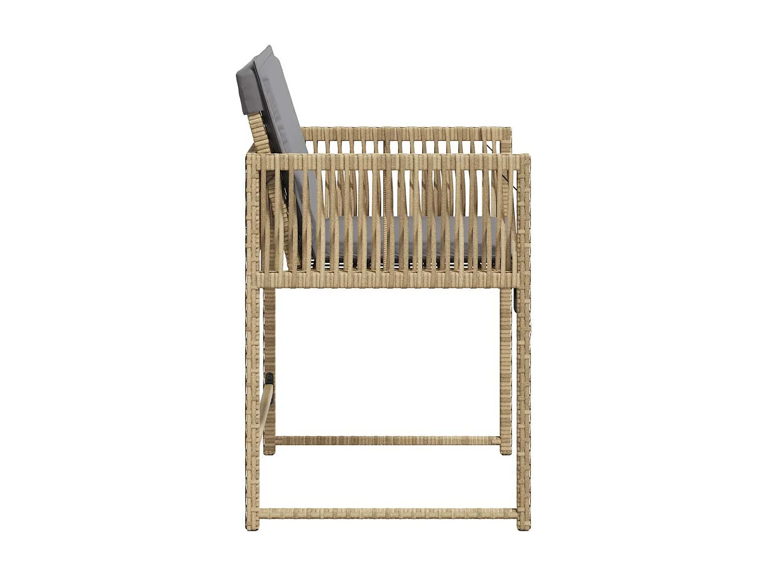 Chaises de jardin avec coussins lot de 4 mélange beige