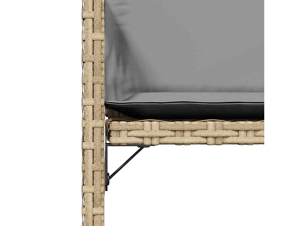 Chaises de jardin avec coussins lot de 4 mélange beige