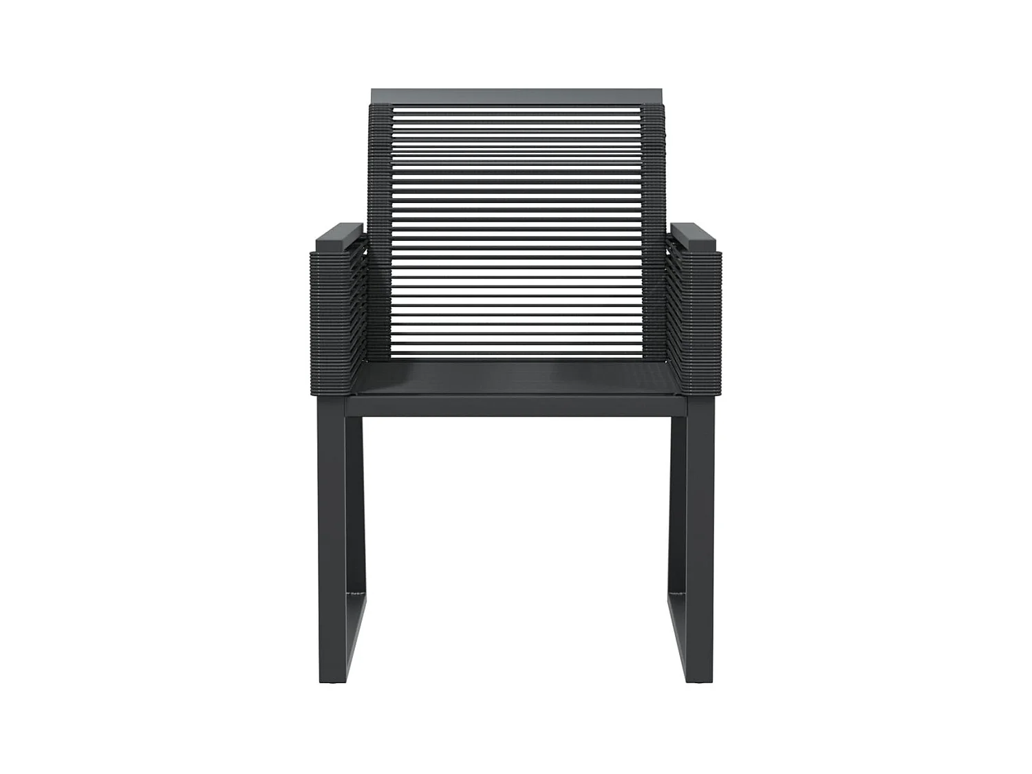 Chaises de jardin lot de 4 noir résine tressée