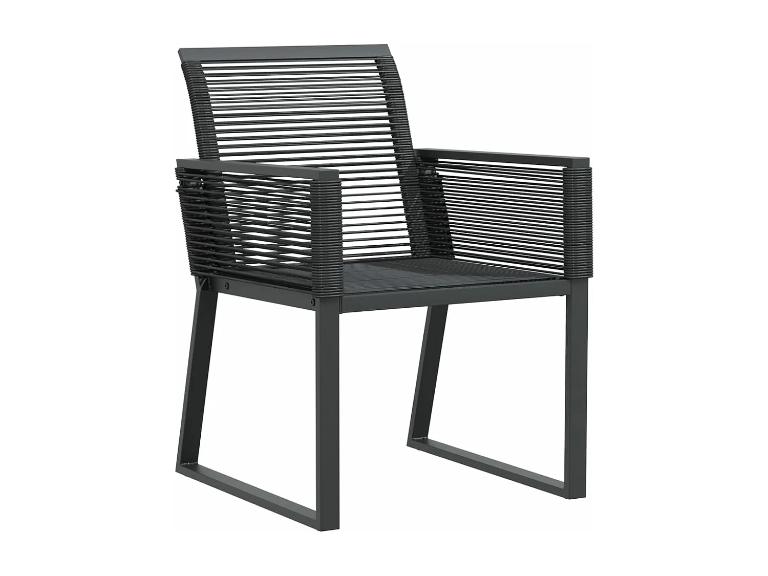 Chaises de jardin lot de 4 noir résine tressée