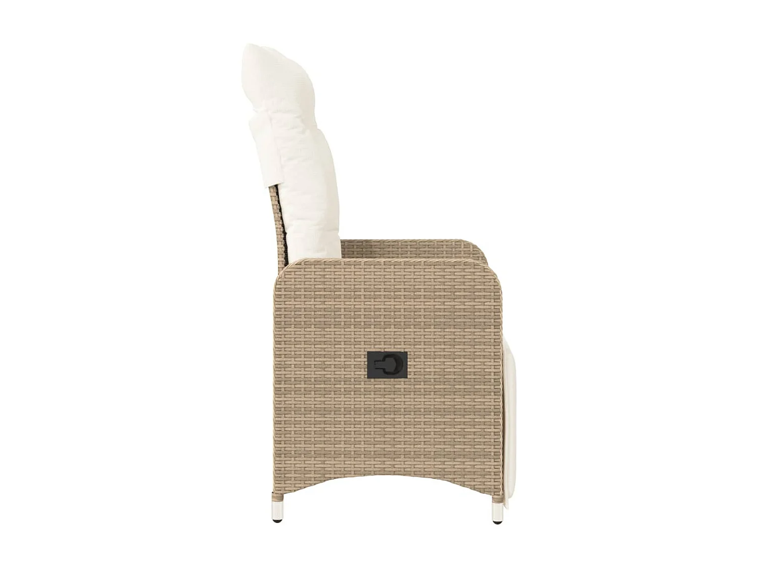 Chaises inclinables de jardin lot de 2 et coussins beige rotin