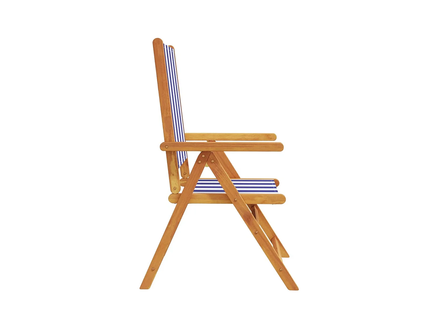 Chaises inclinables de jardin lot de 8 tissu et bois massif