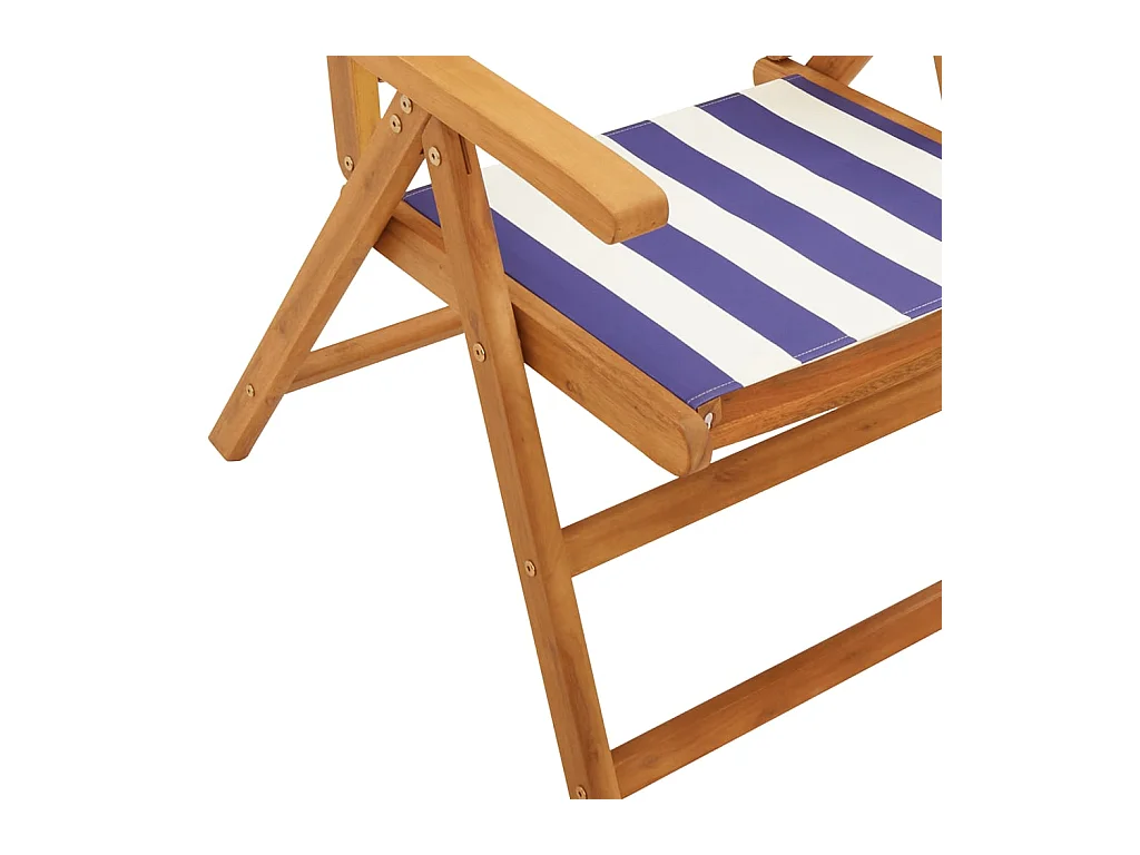 Chaises inclinables de jardin lot de 8 tissu et bois massif