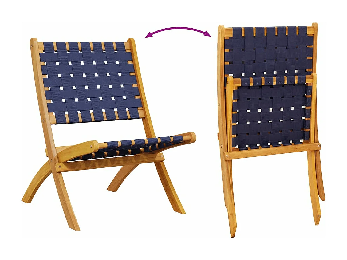 Klappbare Gartenstühle 2er Set Massivholz Akazie Stoff