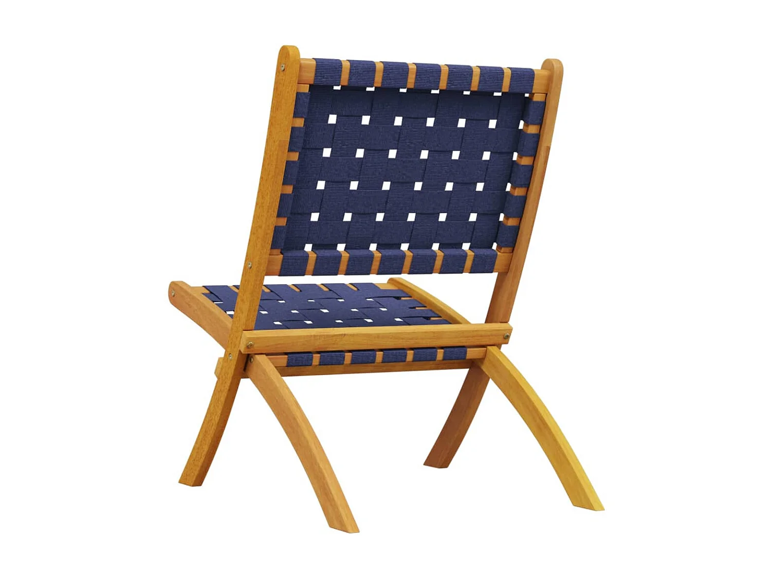 Klappbare Gartenstühle 2er Set Massivholz Akazie Stoff