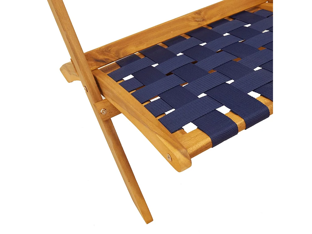 Klappbare Gartenstühle 2er Set Massivholz Akazie Stoff