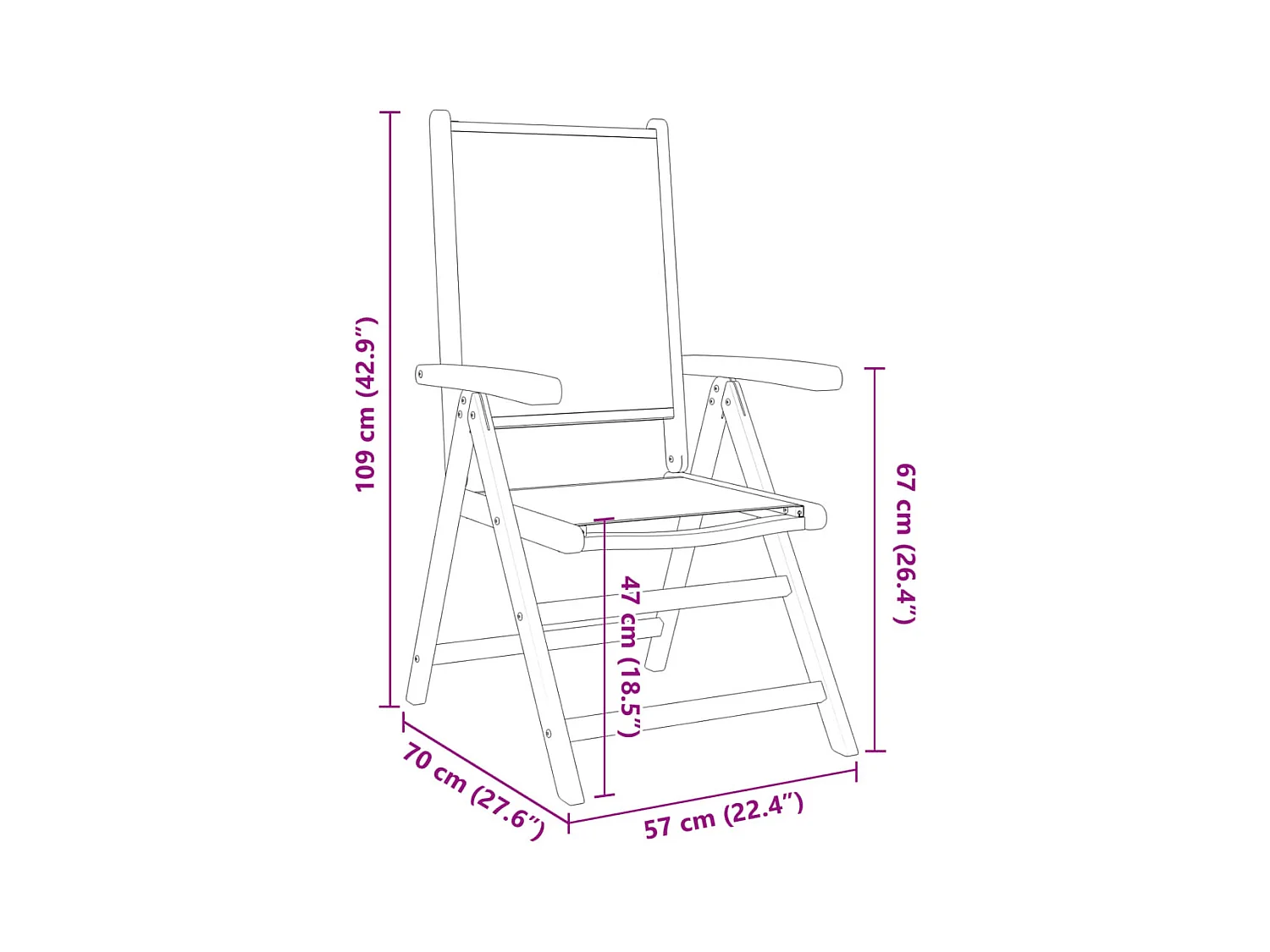 Tuinstoelen Set van 4 Groene Stoffen Massief Hout