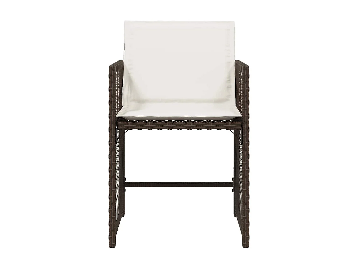 Chaises de jardin avec coussins lot de 4 marron résine tressée