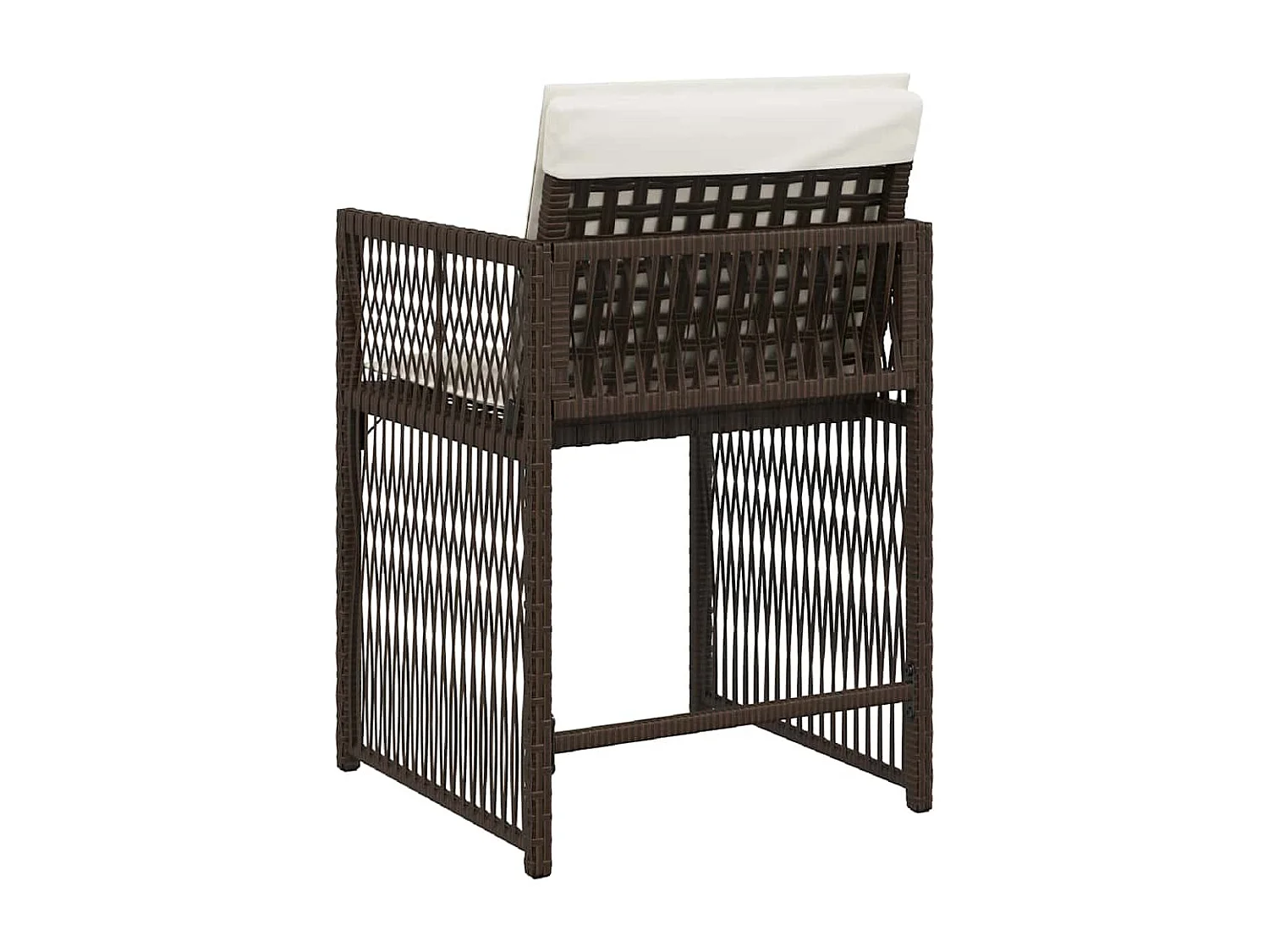 Chaises de jardin avec coussins lot de 4 marron résine tressée