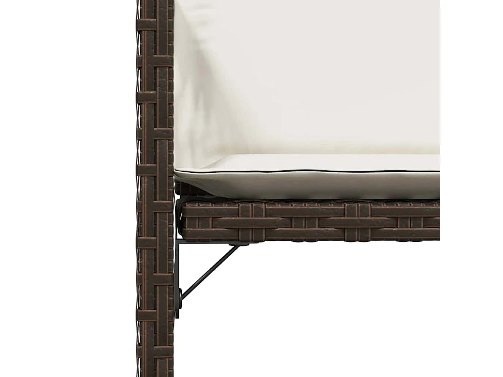 Chaises de jardin avec coussins lot de 4 marron résine tressée