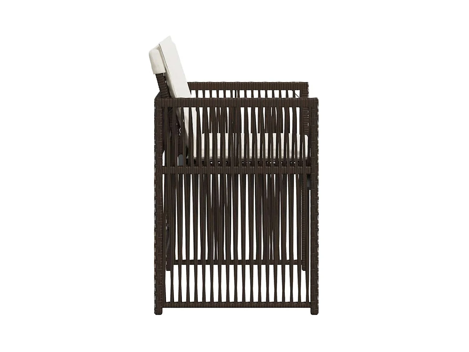 Chaises de jardin avec coussins lot de 4 marron résine tressée