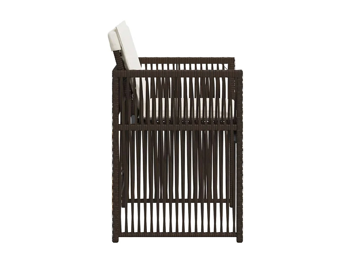 Chaises de jardin avec coussins lot de 4 marron résine tressée