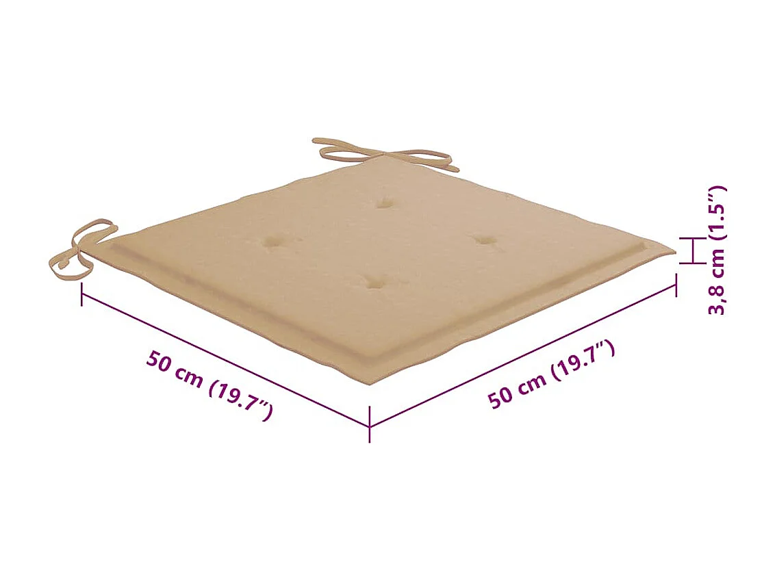 Chaises à manger d'extérieur lot de 8 et coussins Acacia massif