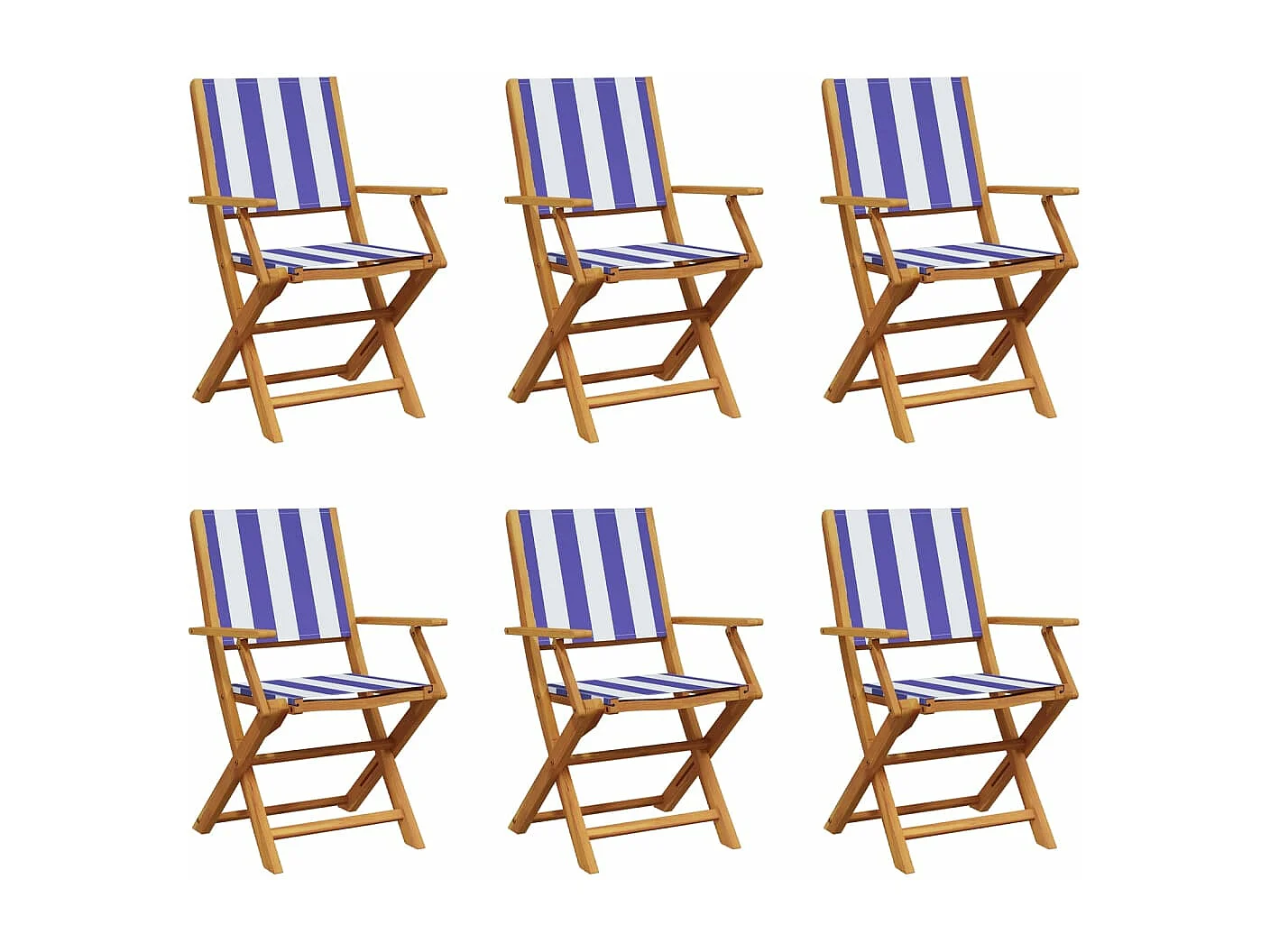 Opvouwbare tuinstoelen set van 6 stof en massief hout