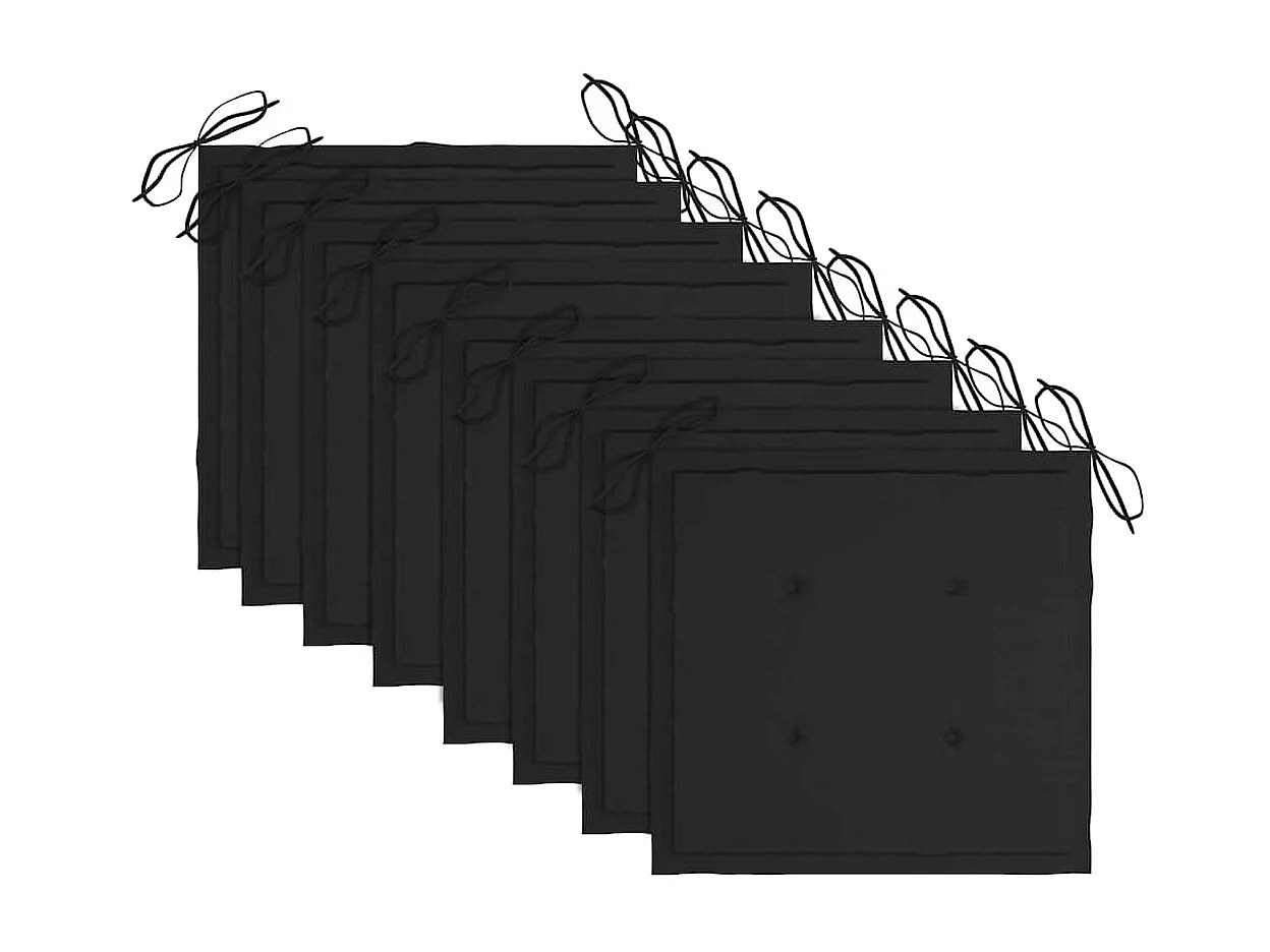 Chaises pliables de jardin lot de 8 avec coussins Bois d'acacia