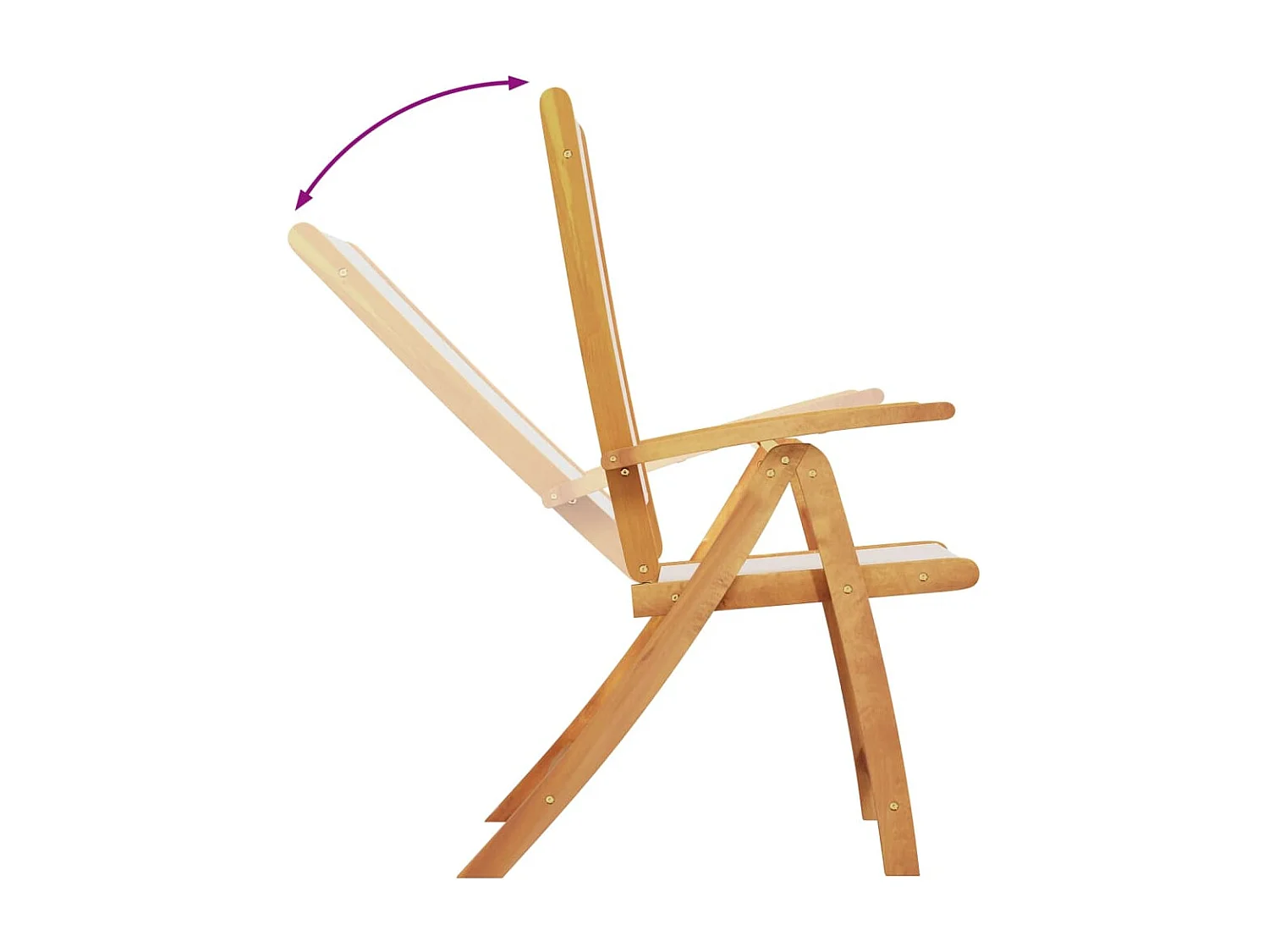 Chaises pliables de jardin lot de 4 bois d'acacia et textilène