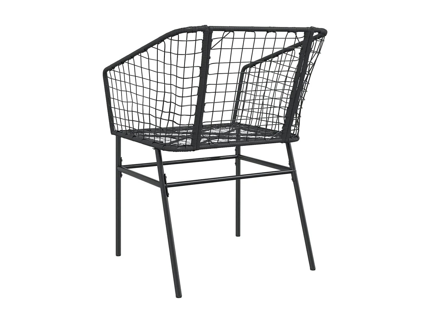 Chaises de jardin lot de 2 Noir Résine tressée