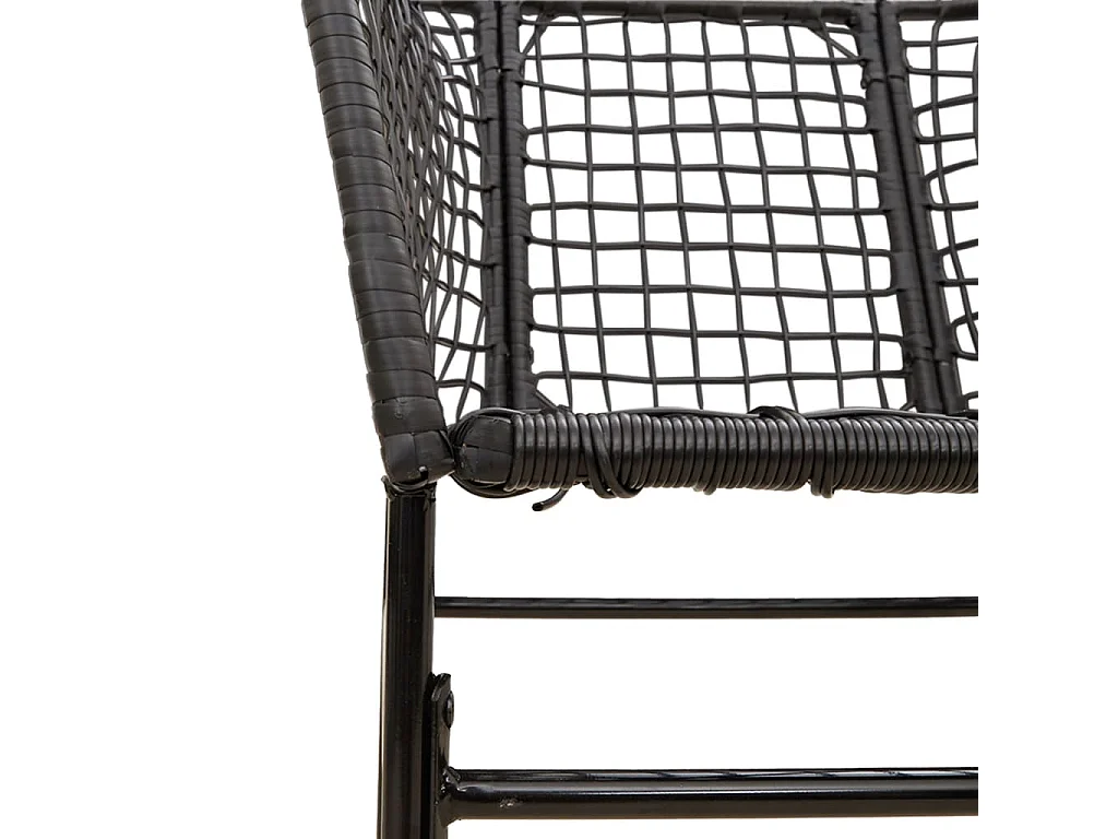 Chaises de jardin lot de 2 Noir Résine tressée