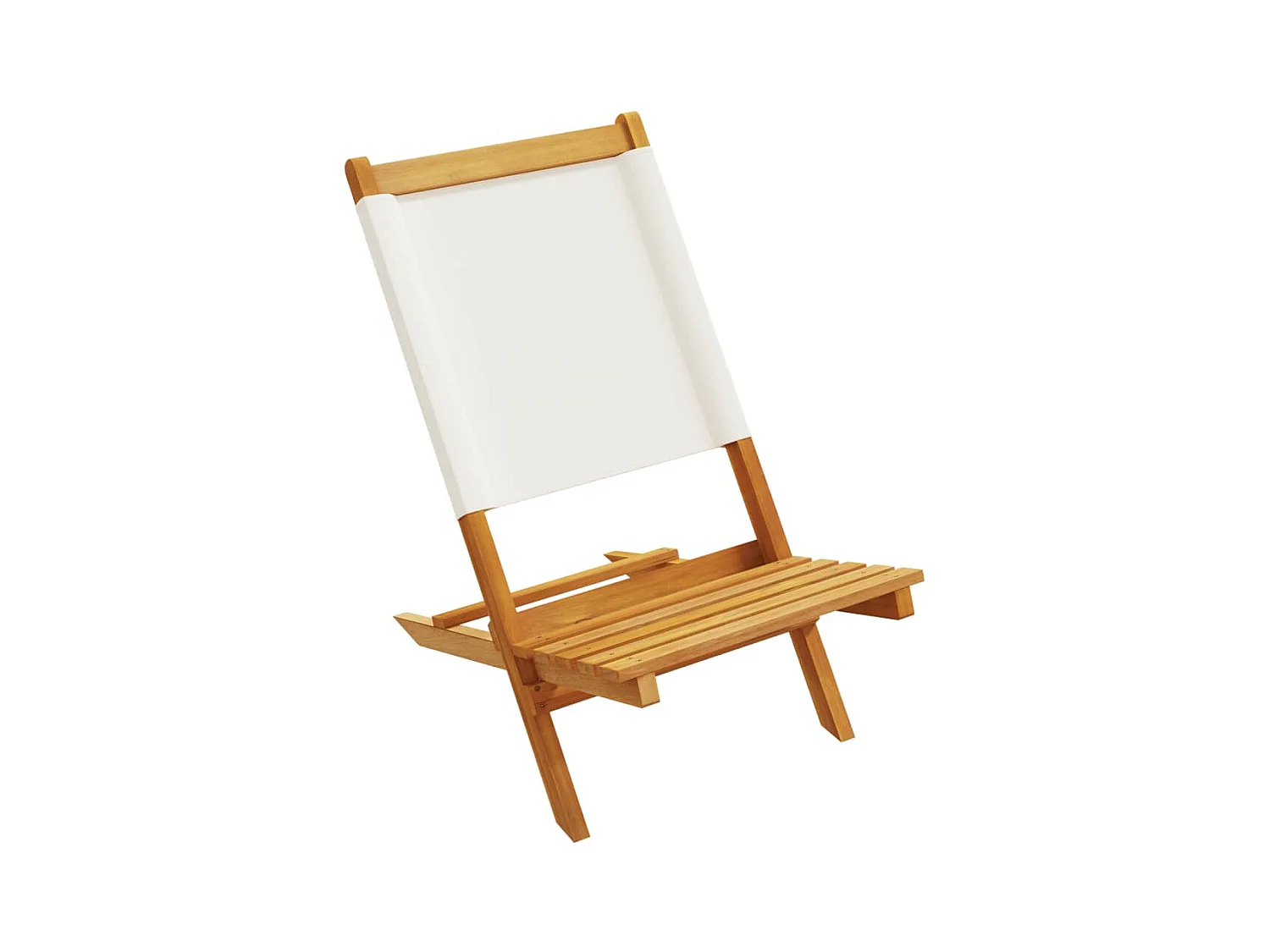 Set di 4 sedie pieghevoli da giardino in tessuto e legno massello