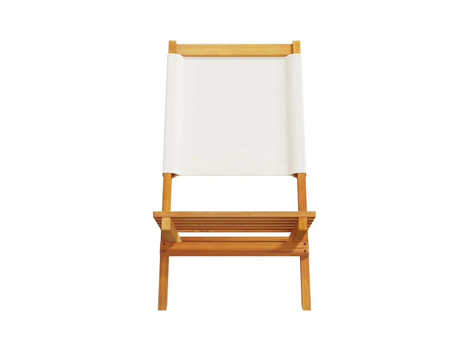 Set di 4 sedie pieghevoli da giardino in tessuto e legno massello
