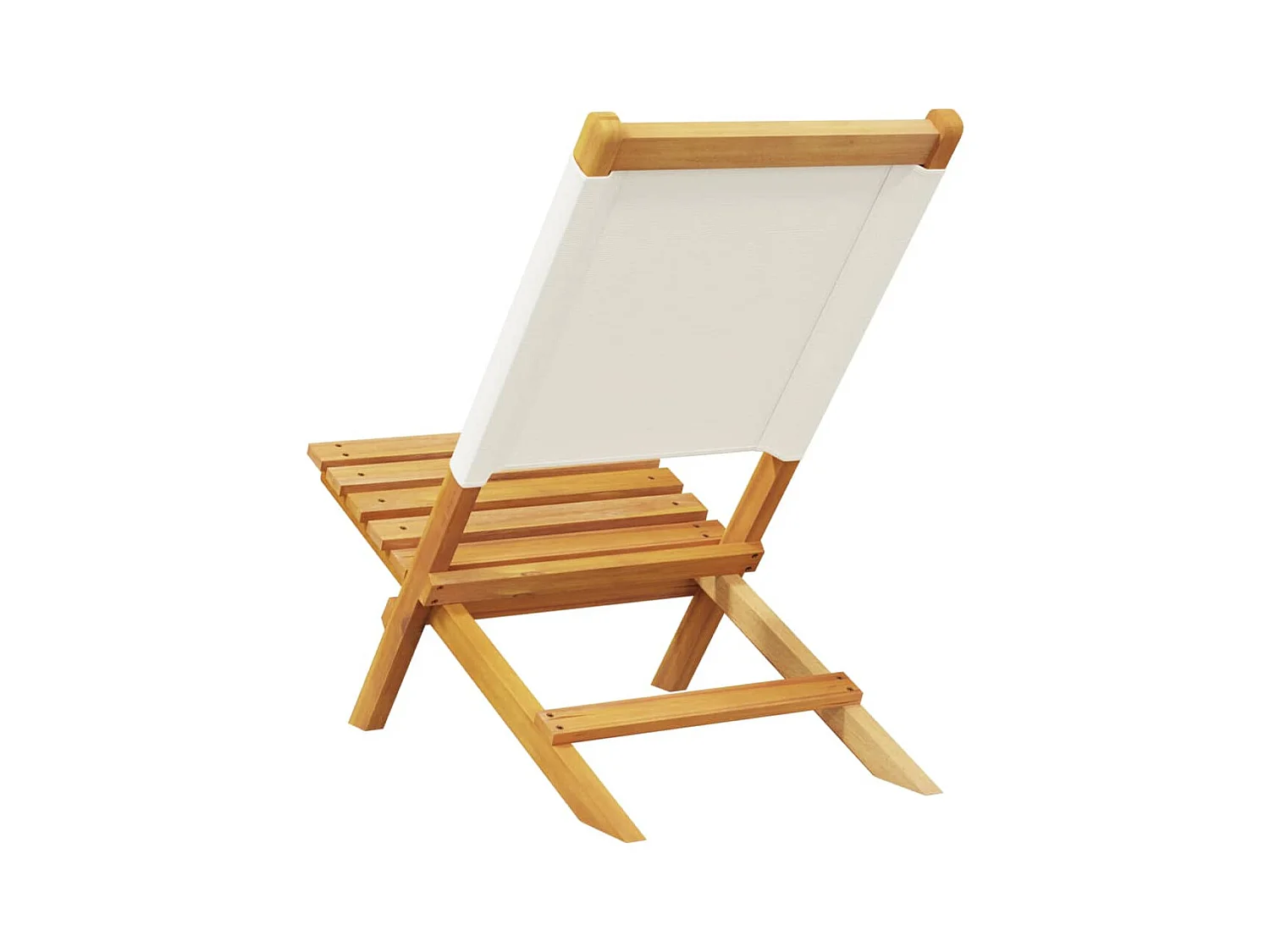 Set di 4 sedie pieghevoli da giardino in tessuto e legno massello