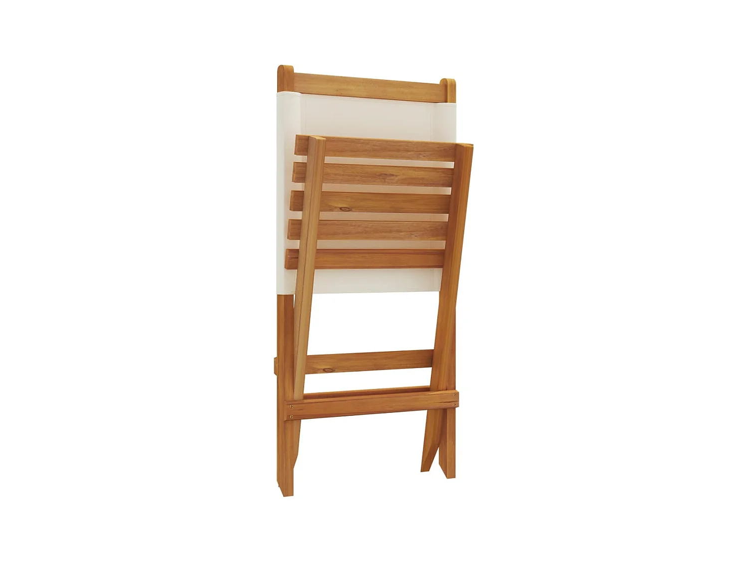 Set di 4 sedie pieghevoli da giardino in tessuto e legno massello