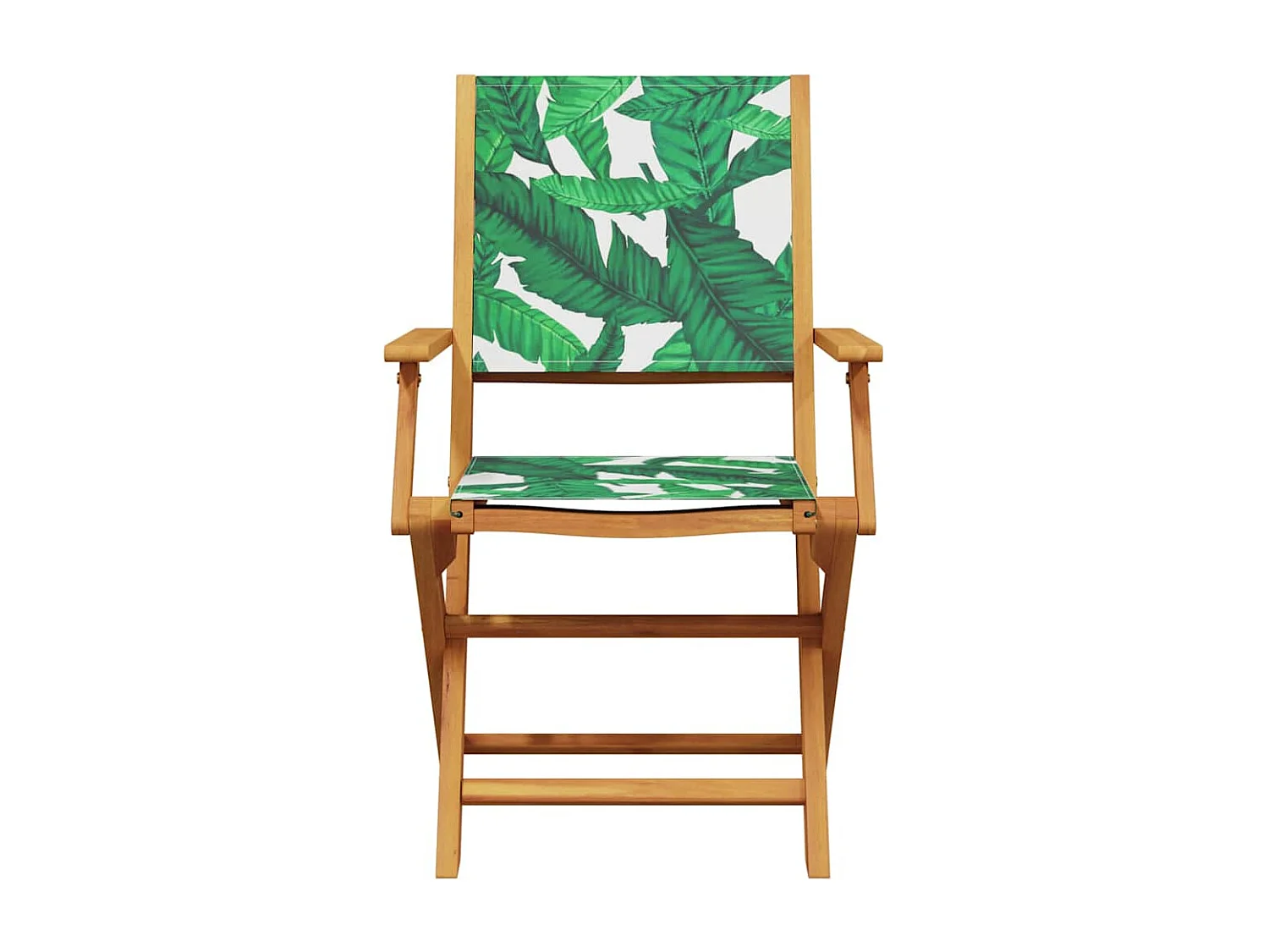 Conjunto de 2 cadeiras de jardim com padrão de folhas de acácia e tecido