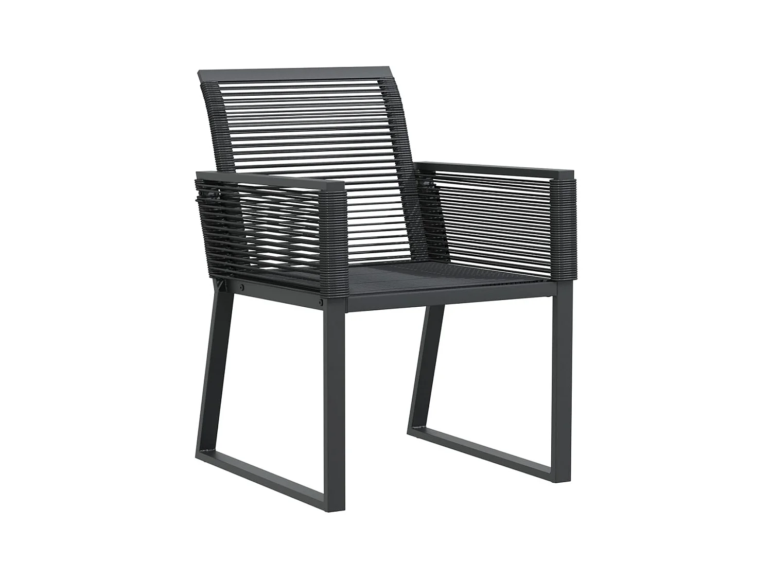 Chaises de jardin lot de 2 Noir Résine tressée