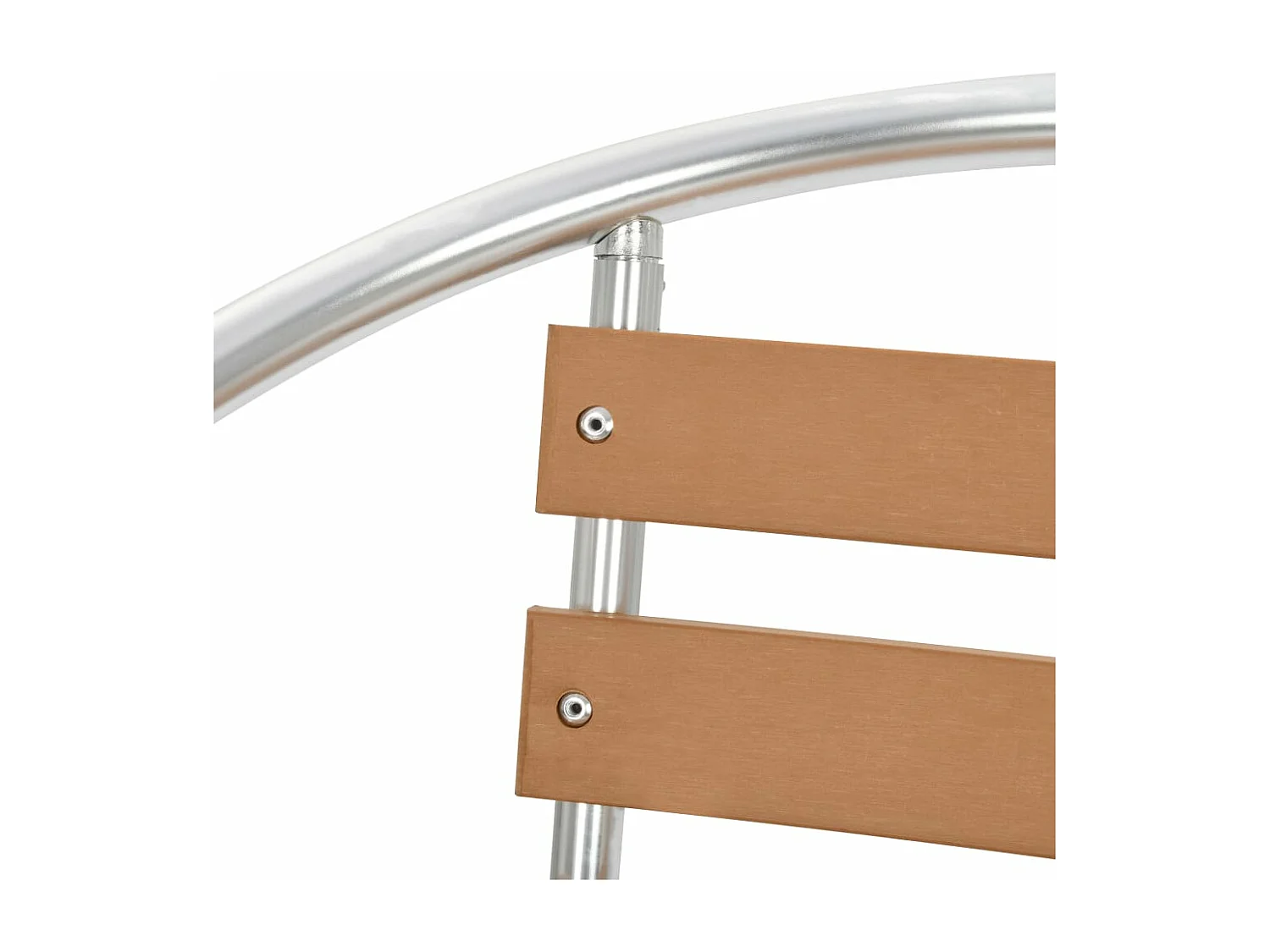 Set di 4 sedie da giardino impilabili in alluminio e WPC argento