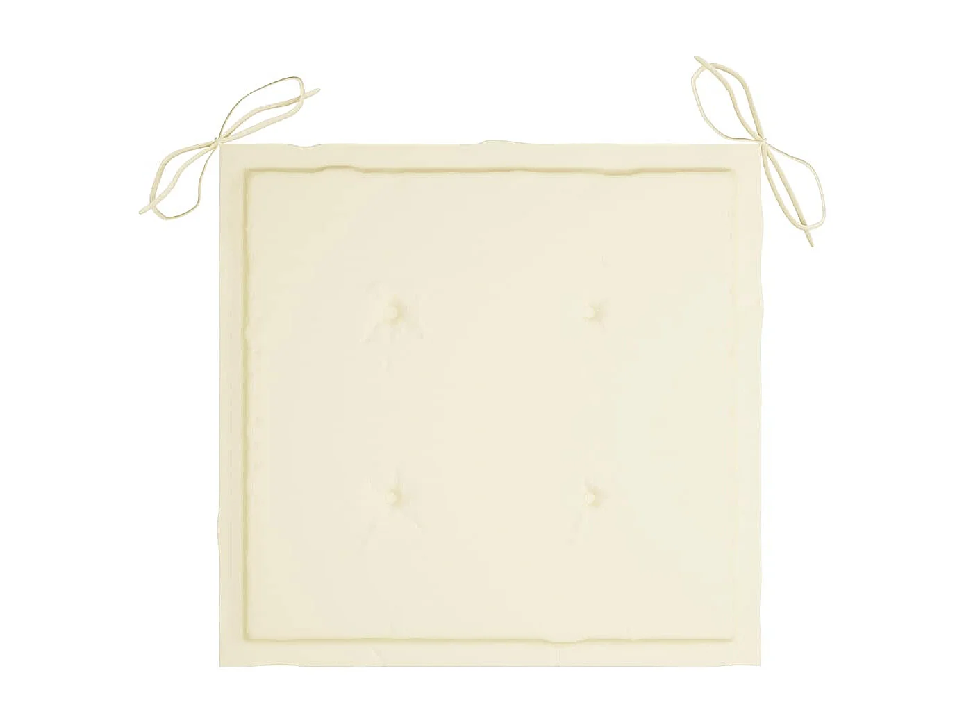 Conjunto de 4 cadeiras de jardim e almofadas creme Madeira de teca maciça