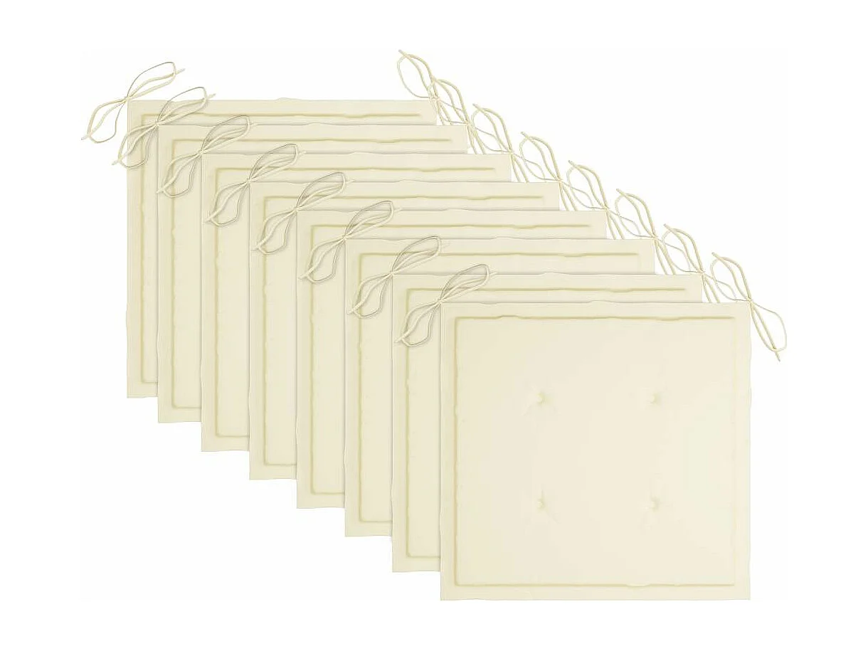 Chaises pliables de jardin lot de 8 avec coussins Bois d'acacia