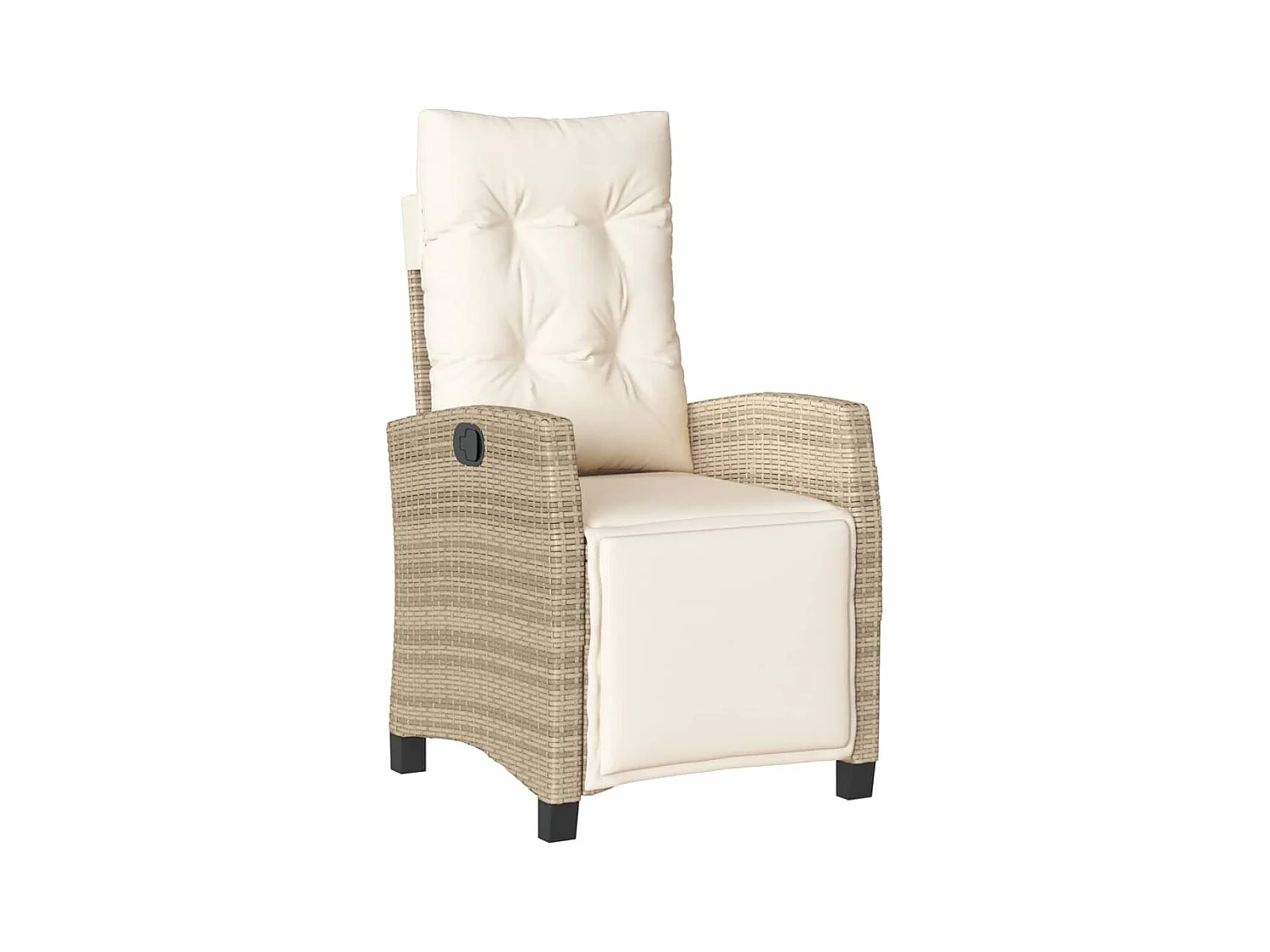 Chaises inclinables de jardin lot de 2 avec repose-pied rotin