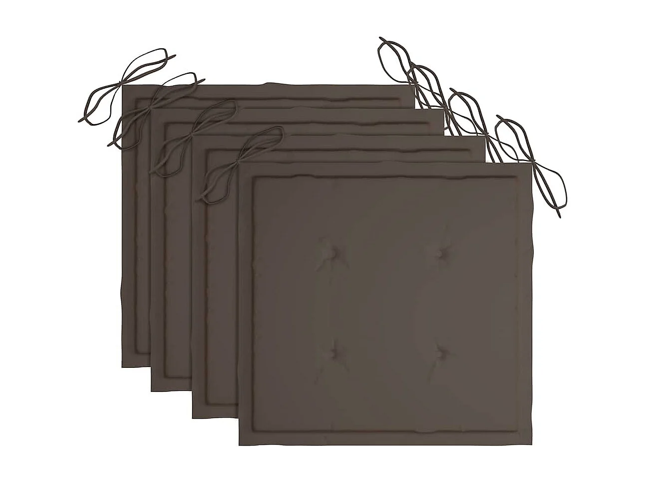 Chaises de jardin et coussins taupe lot de 4 Bois teck massif