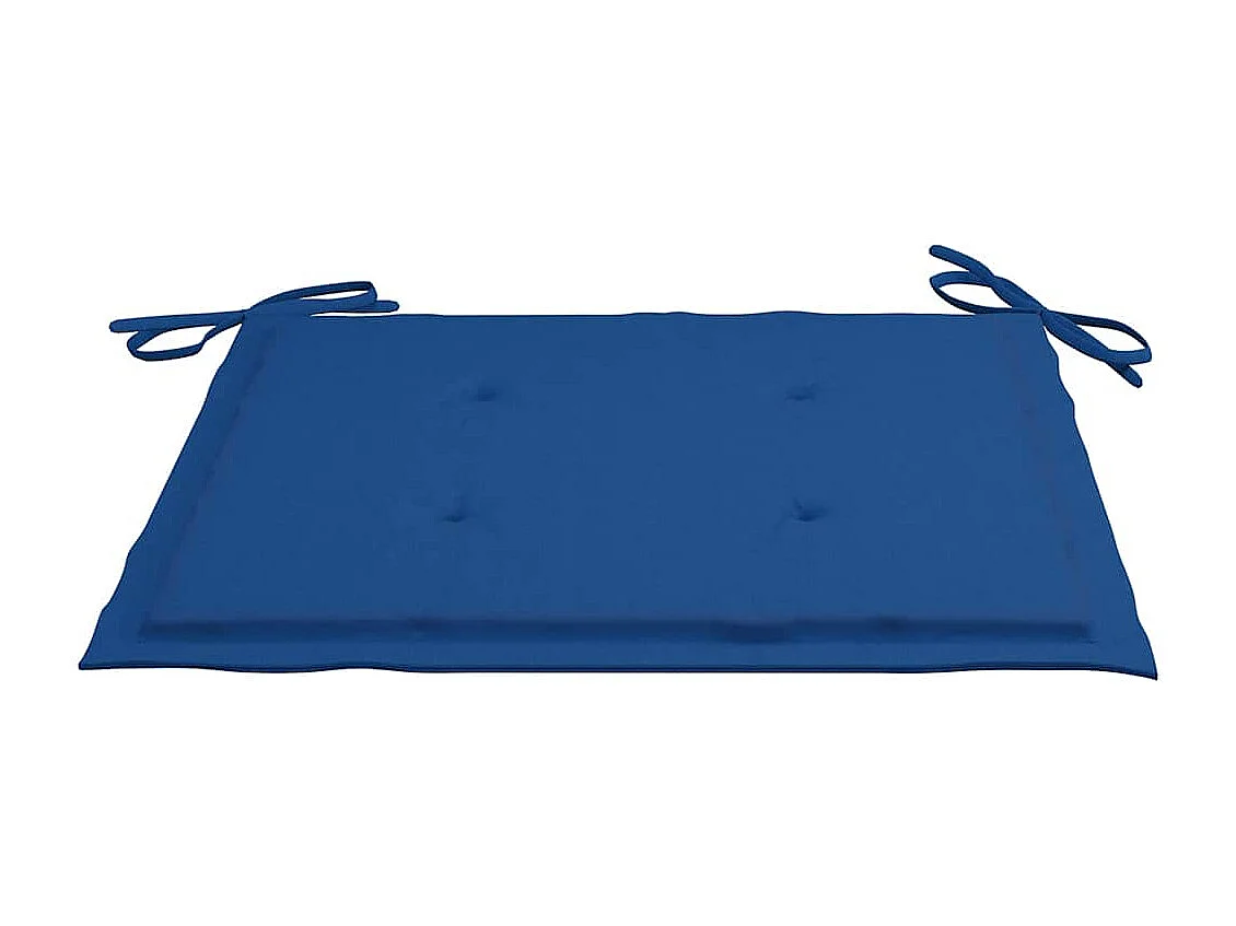 Gartenstühle mit königsblauen Kissen 8er-Set aus massivem Teakholz