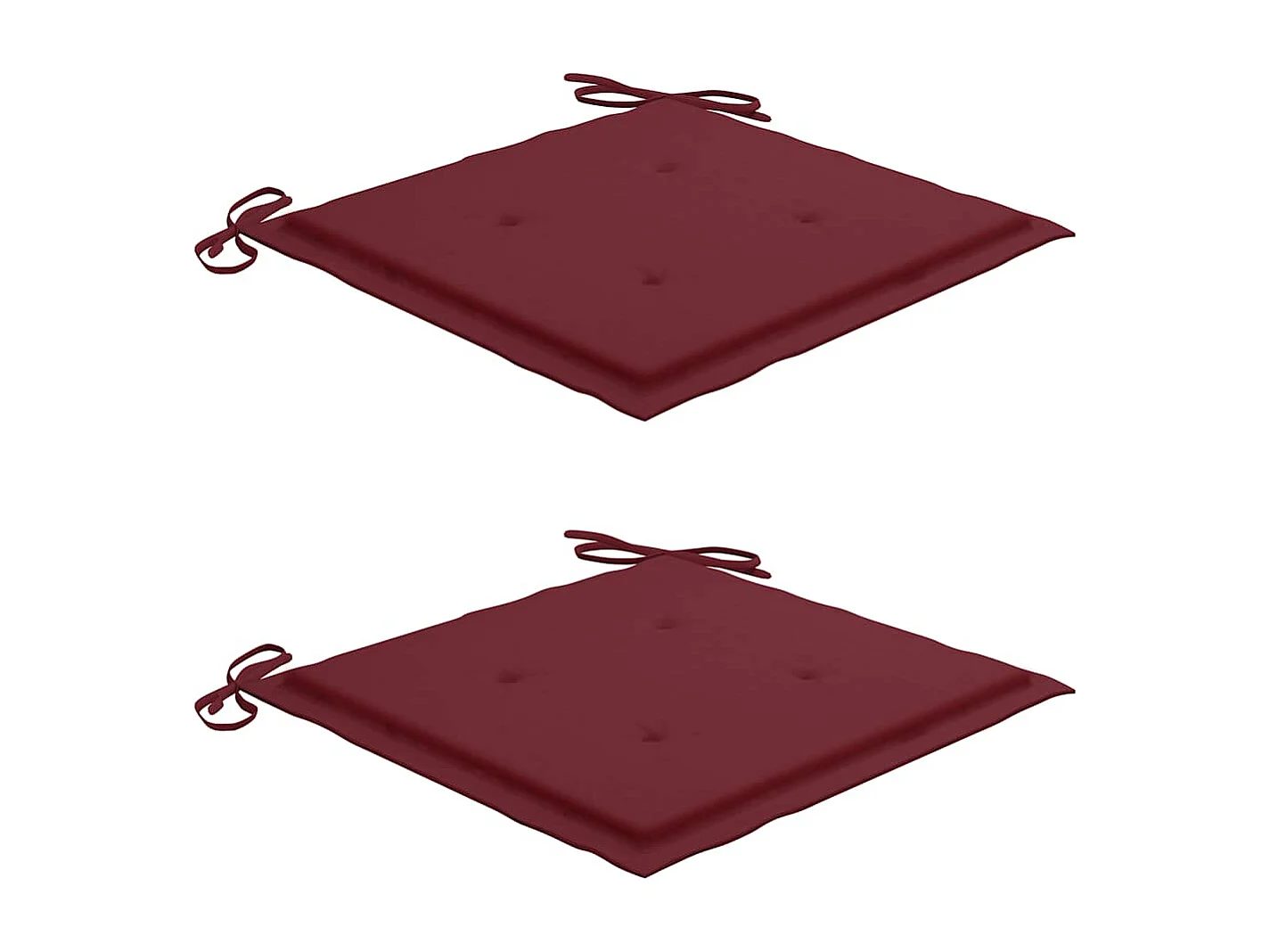 Chaises de jardin coussins rouge bordeaux lot de 2 Teck massif