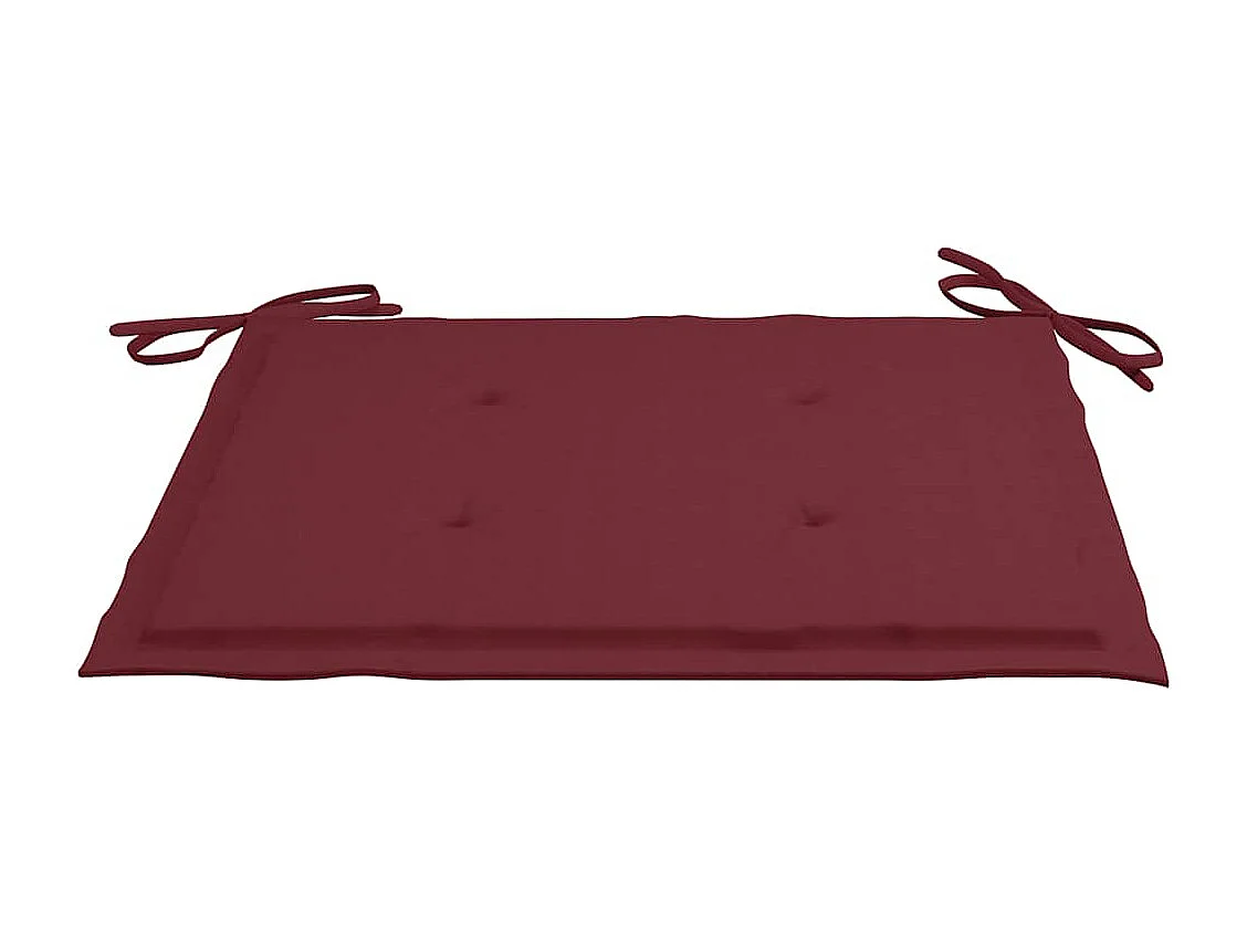 Chaises de jardin coussins rouge bordeaux lot de 2 Teck massif