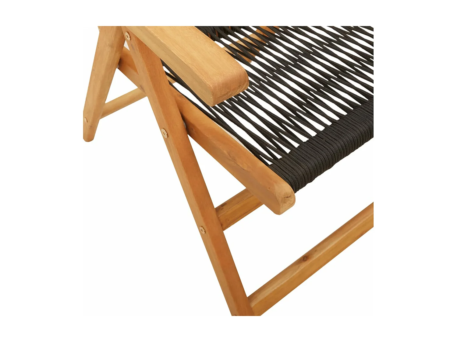 Chaises inclinables de jardin lot de 8 noir bois massif acacia