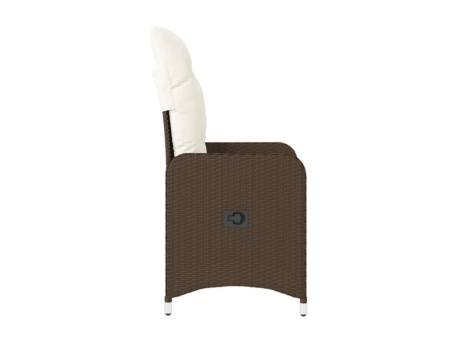 Chaise inclinable de jardin avec coussins marron résine tressée