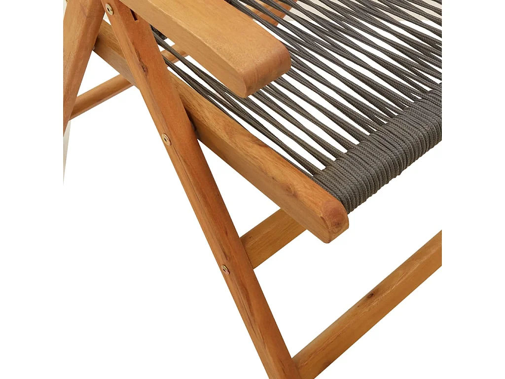 Chaises inclinables de jardin lot de 6 gris bois massif acacia