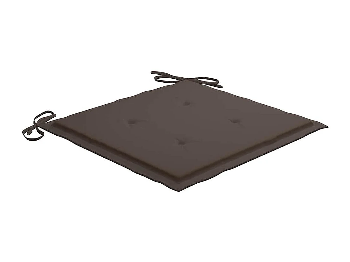 Conjunto de 6 cadeiras de jardim e almofadas taupe Madeira de teca maciça