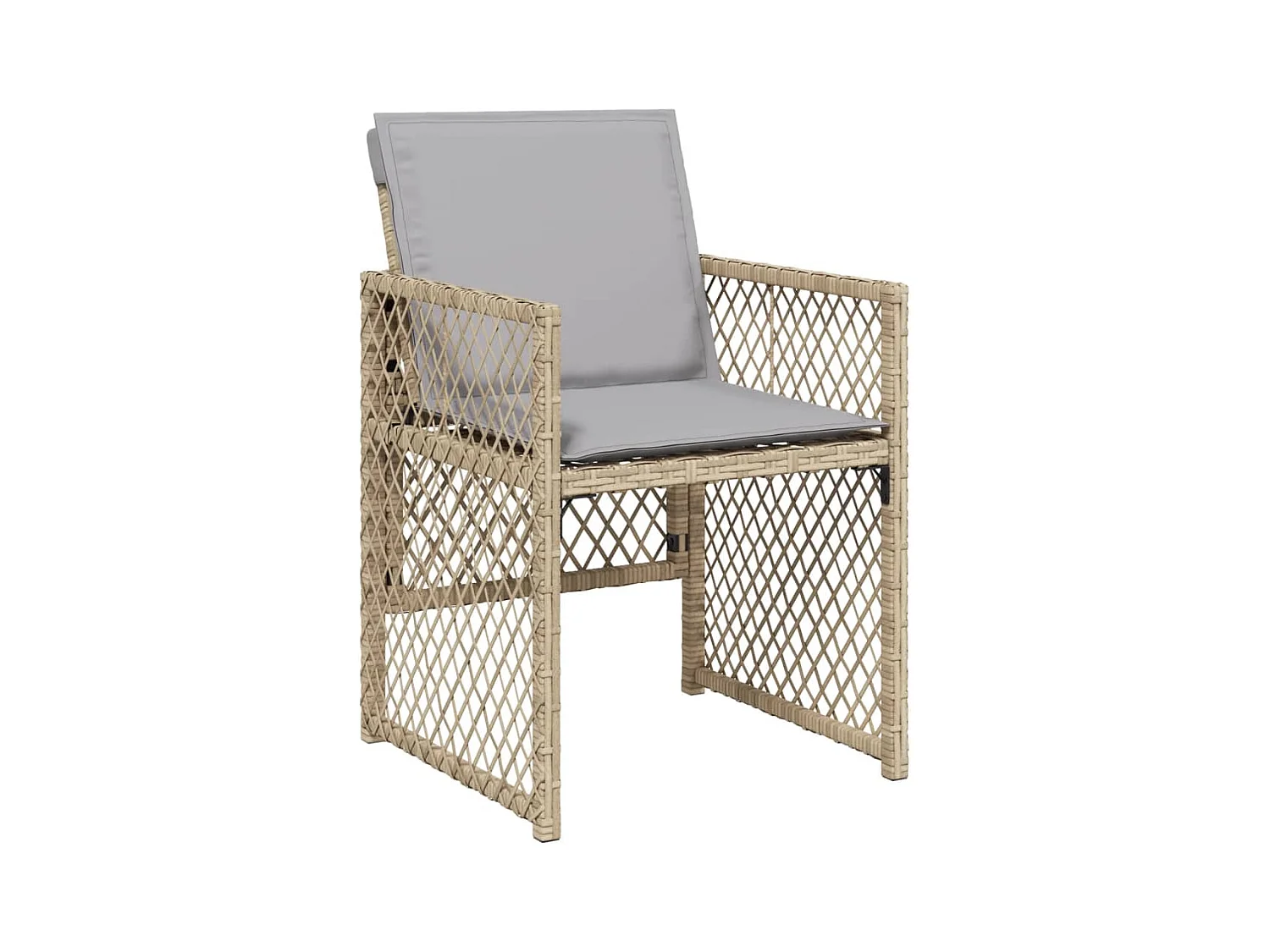 Chaises de jardin avec coussins lot de 4 mélange beige