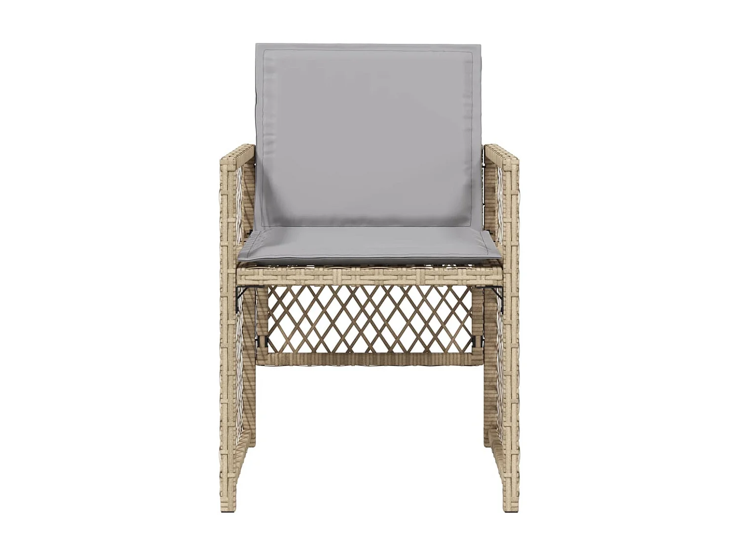 Chaises de jardin avec coussins lot de 4 mélange beige
