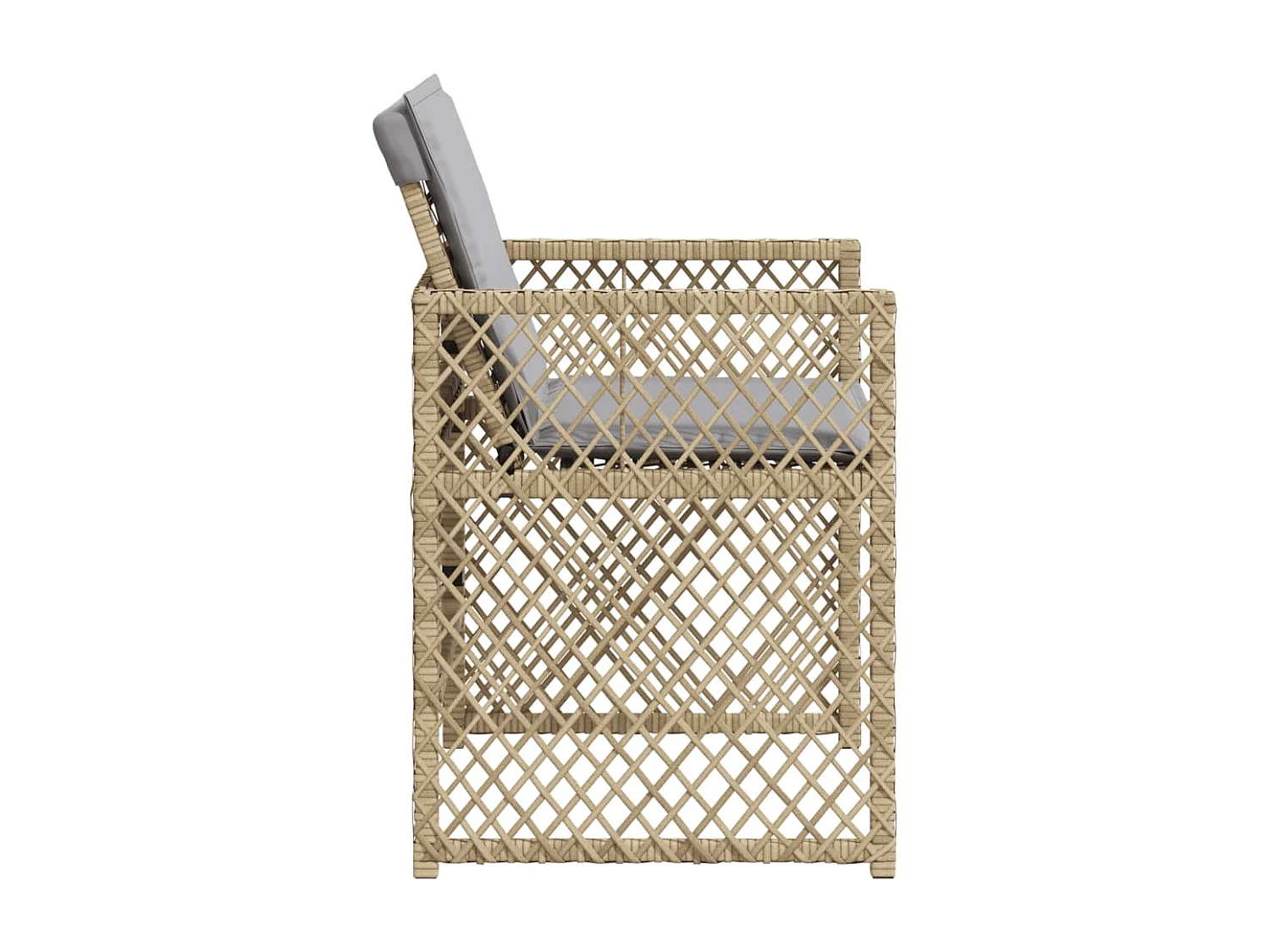 Chaises de jardin avec coussins lot de 4 mélange beige