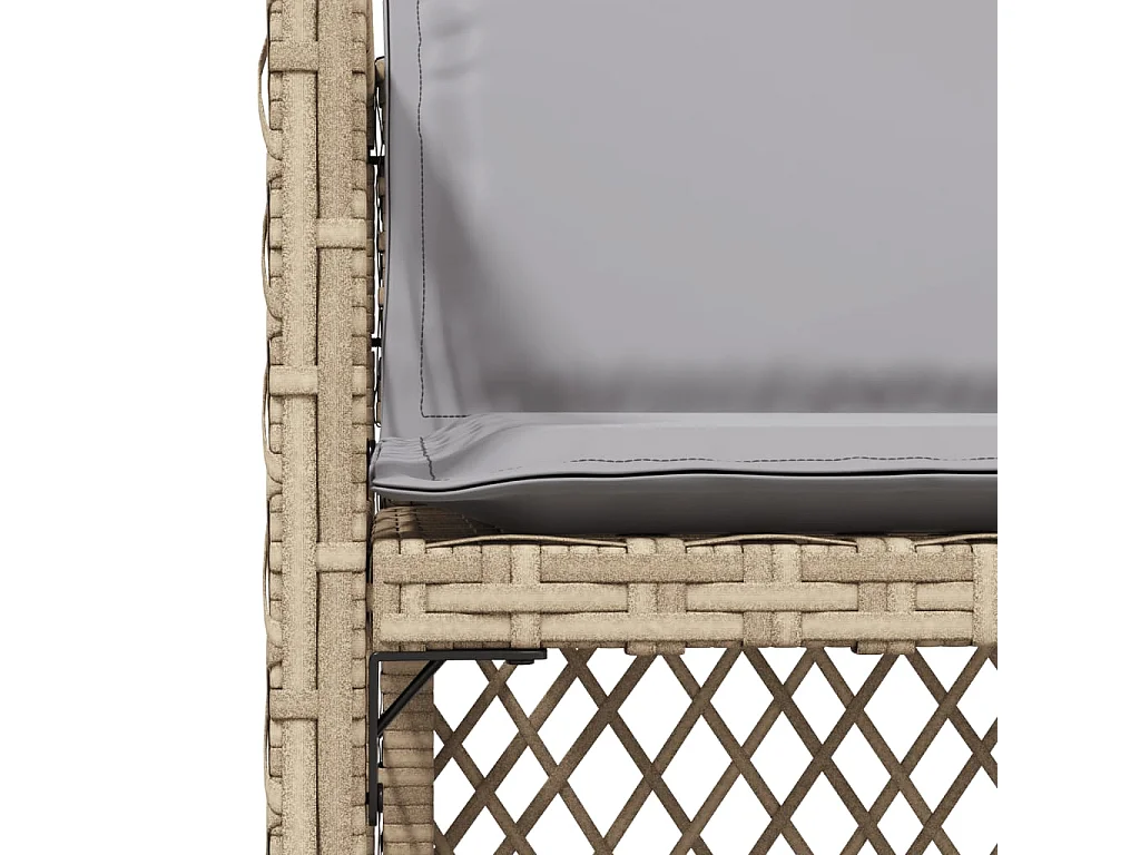 Chaises de jardin avec coussins lot de 4 mélange beige