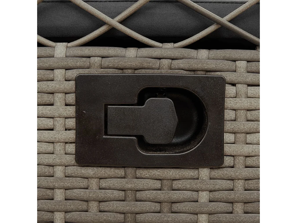 Set di 2 sedie da giardino reclinabili in resina intrecciata grigia